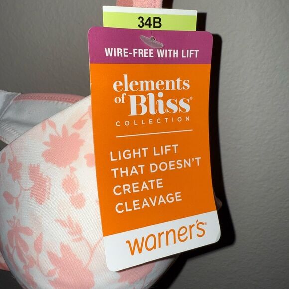 Warner's Light Lift Wire-free Pink Floral Bra - Picture 2 of 9